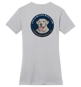 Women's Silver Labrador T-shirt - Lab Tee From Labrador Supply Co.