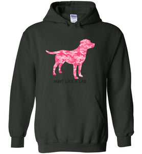 Labrador Hoodie - Hunt Like A Lab Pink Camo Hoodie From Lab HQ