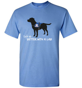 Black Lab T-shirt - Service Dog - Life Is Better With A Lab T-shirt From Lab HQ