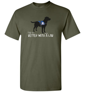 New Black Lab T-shirt - Service Dog - Life Is Better With A Lab T-shirt From Lab HQ