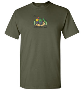 Labrador T-shirt - Better With A Lab - Hiking Lab Tee From Lab HQ 