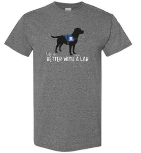 New Black Lab T-shirt - Service Dog - Life Is Better With A Lab T-shirt From Lab HQ