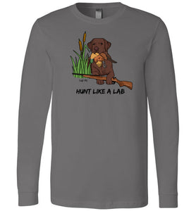 Chocolate Lab T-shirt - Hunt Like A Lab T-shirt From Lab HQ