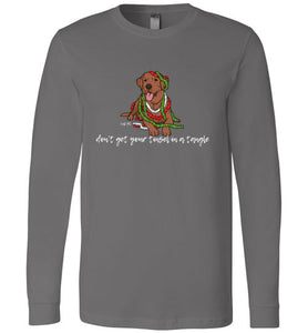 Red Fox Labrador T-shirt - Don't Get Your Tinsel In A Tangle Lab Tee From Lab HQ