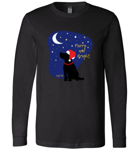 Black Labrador T-shirt - Merry And Bright Christmas Lab Tee From Lab HQ