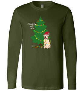 Yellow Lab T-shirt - Naughty And Nice Christmas Lab Tee From Lab HQ