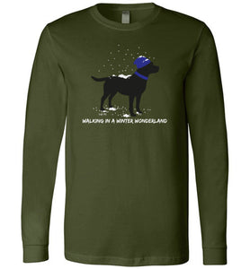 Black Labrador T-shirt - Walking In A Winter Wonderland Lab Tee From Lab HQ