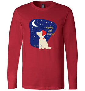 Yellow Labrador T-shirt - Merry And Bright Christmas Lab Tee From Lab HQ