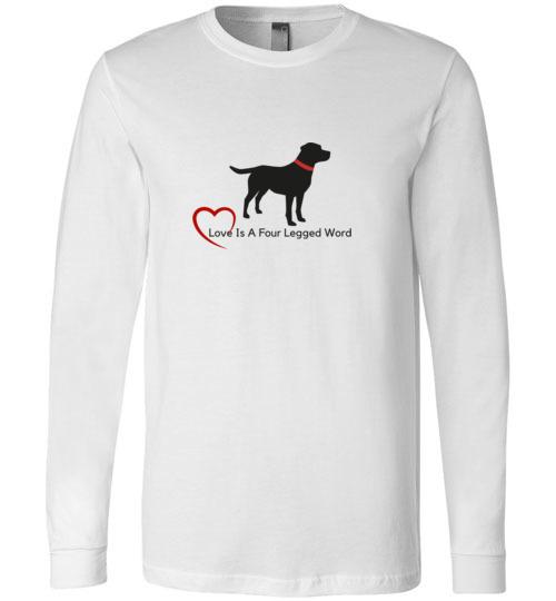 Labrador Retriever T-shirts - Love Is A Four Legged Word From Lab HQ