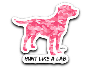 Labrador Stickers - Hunt Like A Lab Pink Camo Labrador Decals From Lab HQ