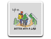 Labrador Stickers - Life Is Better With A Lab - Hiking or Camping - Labrador Sticker From Lab HQ 