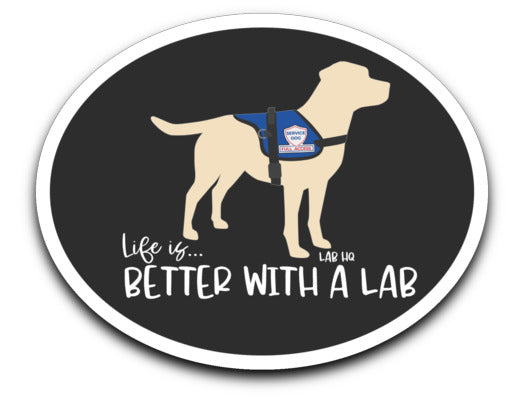 LAB STICKERS - YELLOW - BLACK SERVICE DOG LABRADOR DECAL FROM LAB HQ