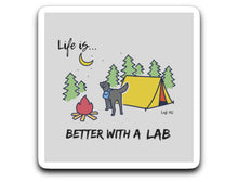 Labrador Stickers - Life Is Better With A Lab - Hiking or Camping - Labrador Sticker From Lab HQ 