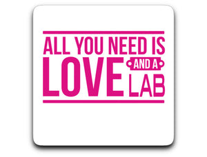 Labrador Decal Sticker All You Is Love And A Lab - pink or black/red