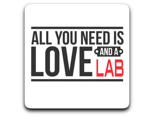 Labrador Decal Sticker All You Is Love And A Lab - pink or black/red