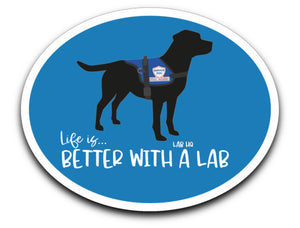 LAB STICKERS - YELLOW - BLACK SERVICE DOG LABRADOR DECAL FROM LAB HQ