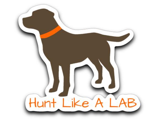 Hunt Like A Lab Sticker - Chocolate, Yellow, or Black Labrador Stickers