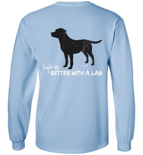 LABRADOR T-SHIRT- BLACK - LIFE IS BETTER WITH A LAB T-SHIRT FROM LAB HQ