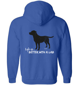 Labrador Hoodie & Crew - Black - Life Is Better With A Lab T-shirt From Lab HQ