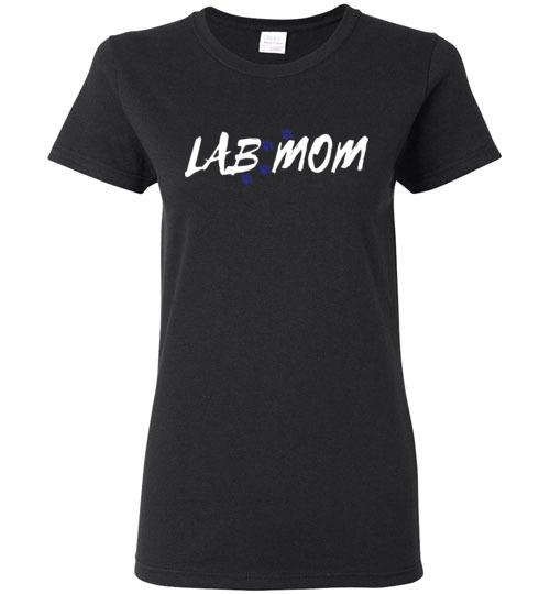 Lab T-shirt - Lab MOM With Paw Prints Tee From Lab HQ