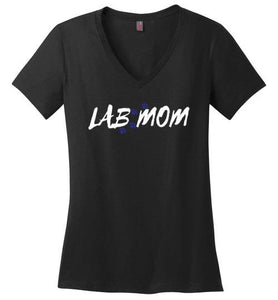 Lab T-shirt - Lab MOM With Paw Prints Tee From Lab HQ