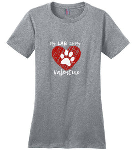 Labrador T-shirt - My Lab Is My Valentine From Lab HQ