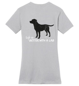 LABRADOR T-SHIRT- BLACK - LIFE IS BETTER WITH A LAB T-SHIRT FROM LAB HQ