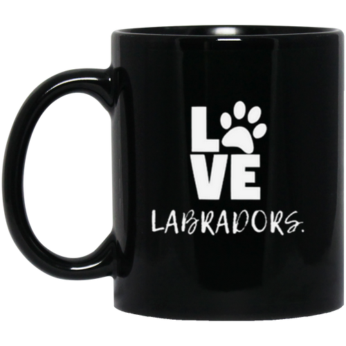 Black LOVE LABRADORS Mug - Labrador Retriever Mug From Lab HQ