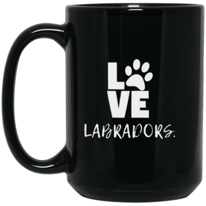 Black LOVE LABRADORS Mug - Labrador Retriever Mug From Lab HQ