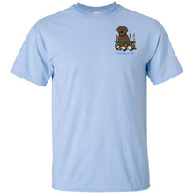 Chocolate Labrador Retriever T-Shirts For Duck Hunters At Live-Like-A-Lab.com - Blue