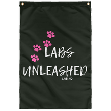 labs unleashed paws pink SUBWF Sublimated Wall Flag