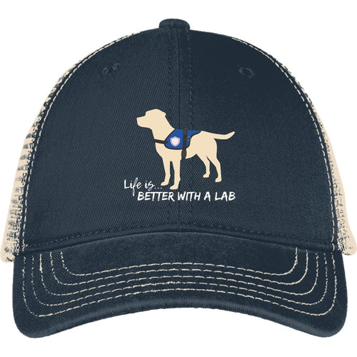 Yellow Lab Hat - Life Is Better With A Lab - Service Dog - Yellow Lab Hat From Lab HQ 