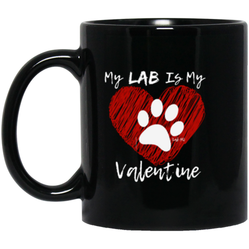 Yellow, Chocolate or Black Lab Coffee Mug - My Lab Is My Valentine From Lab HQ