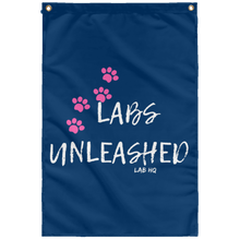 labs unleashed paws pink SUBWF Sublimated Wall Flag