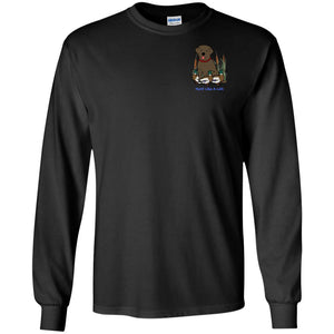Chocolate Labrador Retriever T-Shirts For Duck Hunters At Live-Like-A-Lab.com - Long Sleeve - Black