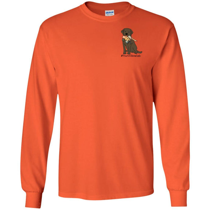 Chocolate Lab T-Shirt #Hunt Like A Lab Long Sleeve T-shirt From Lab HQ