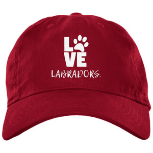 Labrador Retriever Ball Caps - White LOVE Labradors Ball Cap From Lab HQ