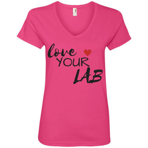 Labrador Retriever T-shirt - Love Your Lab - Women's V-Neck T From Lab HQ