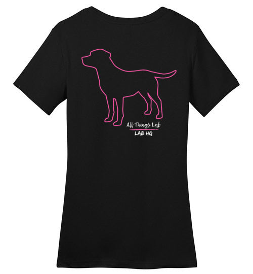 Labrador Shirt - Labs Unleashed Pink Silhouette Labrador T-shirt From Lab HQ