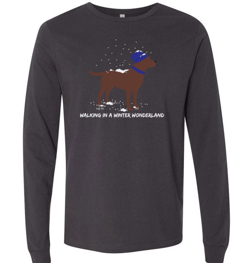 Chocolate Labrador T-shirt - Walking In A Winter Wonderland Lab Tee From Lab HQ