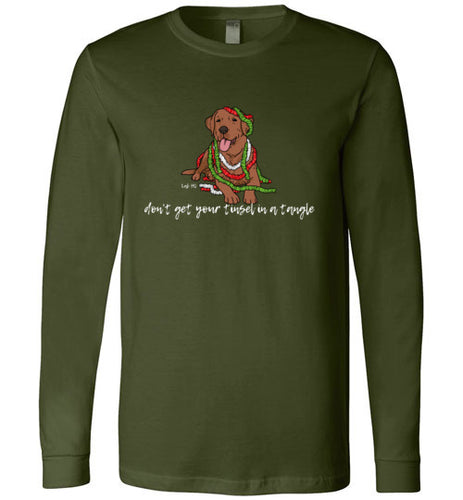Red Fox Labrador T-shirt - Don't Get Your Tinsel In A Tangle Lab Tee From Lab HQ