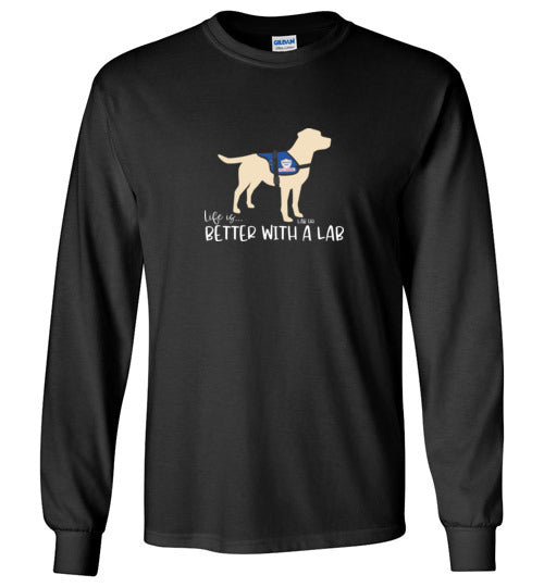 New YELLOW LAB T-SHIRT - SERVICE DOG T-SHIRT - LIFE IS BETTER WITH A LAB T-SHIRT FROM LAB HQ