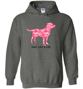 Labrador Hoodie - Hunt Like A Lab Pink Camo Hoodie From Lab HQ