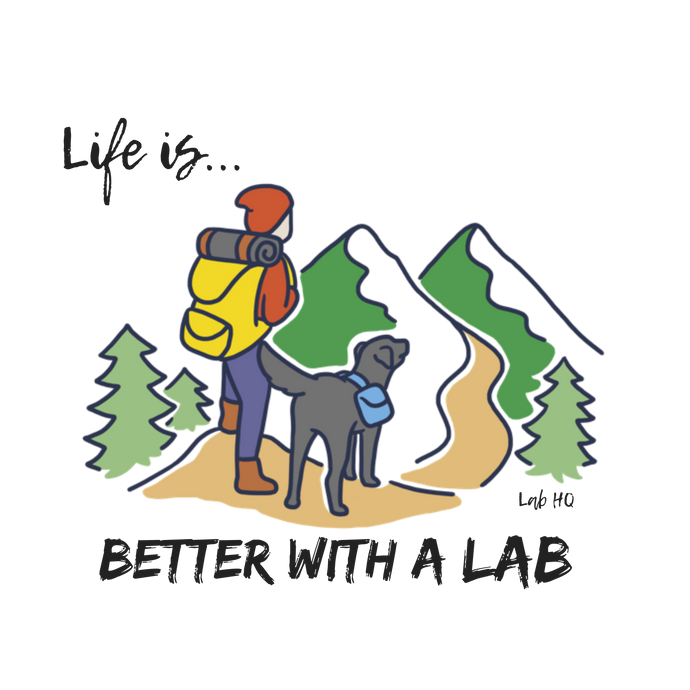 Labrador T-shirt - Better With A Lab - Hiking Lab Tee From Lab HQ